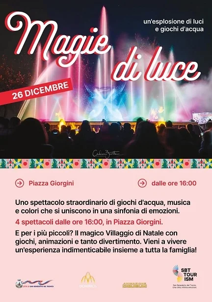 Giovedì 26 dicembre in piazza Giorgini lo spettacolo "Magie di luce"