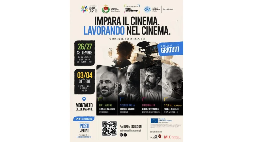 etroborgo Film Academy a Montalto delle Marche: successo diiscrizioni per la scuola di maestranze del cinema