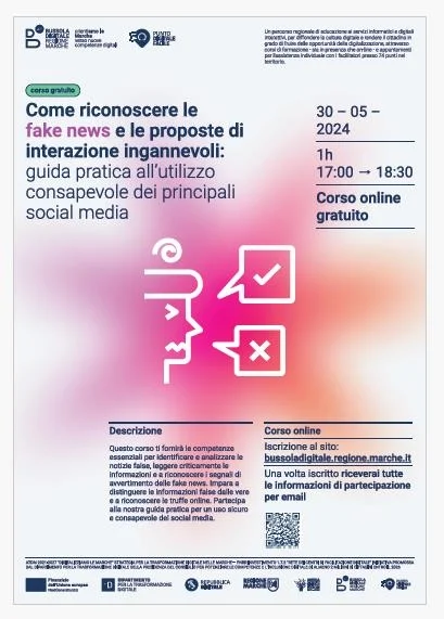 AllDigital weeks 2024:  giovedì 30 maggio 2024 webinar gratuito per tutti i cittadini dal titolo “Come riconoscere le Fake News e le proposte di interazione ingannevoli: guida pratica all’utilizzo consapevole dei principali social media”