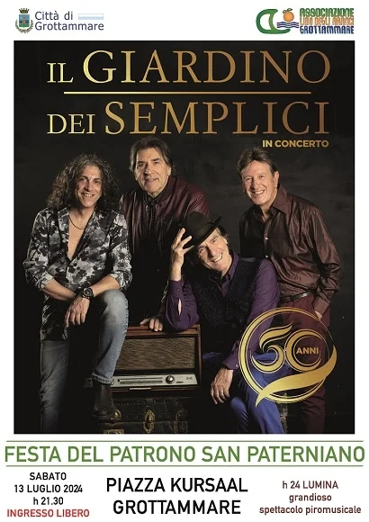 Festa del Patrono a Grottammare, i grandiosi fuochi e il Concerto del gruppo Il Giardino dei Semplici