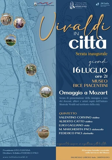 Al via “Vivaldi in città”: serata inaugurale al Museo Bice Piacentini con un Omaggio a Mozart 