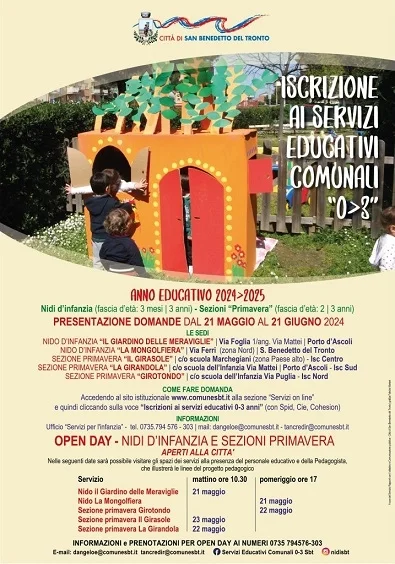 Aperte le iscrizioni per i nidi d’infanzia e le sezioni “Primavera”