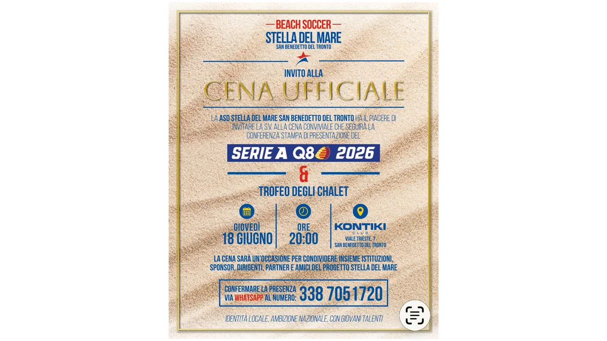 Cena ufficiale Beach Soccer Stella del Mare