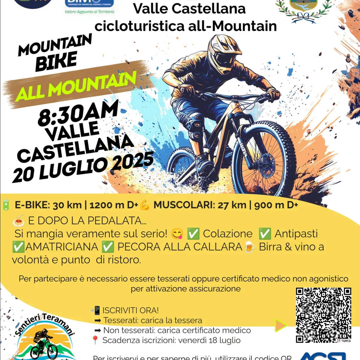 "Cicloturistica all mountain" a Valle Castellana, primo comune montano teramano ad attrezzare un percorso per questo tipo di attività sportiva
