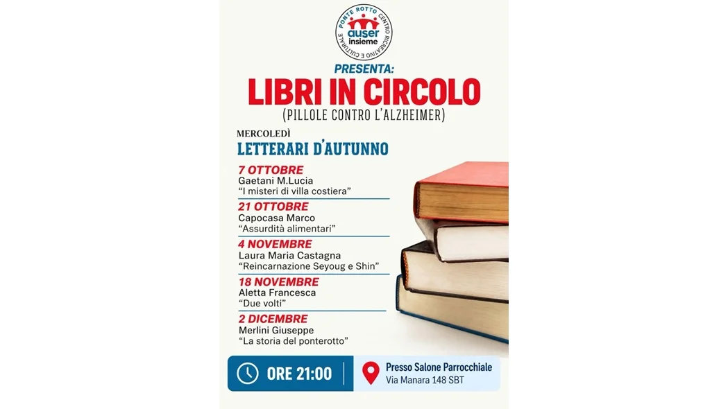  Presentata nella sala della chiesa Madonna del Suffragio la prima serie autunnale di "LIBRI IN CIRCOLO"