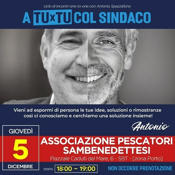 Riprende il ciclo di incontri dal nome “A TU X TU COL SINDACO”