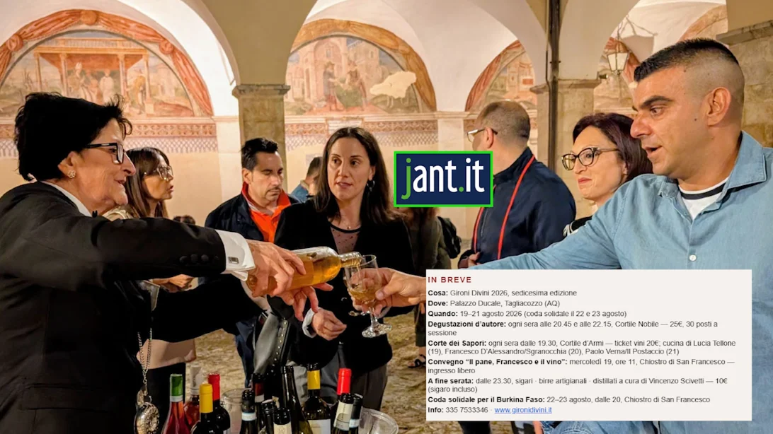 Gironi Divini 2026: tre sere a Palazzo Ducale per vivere il vino d’Abruzzo da ogni lato
