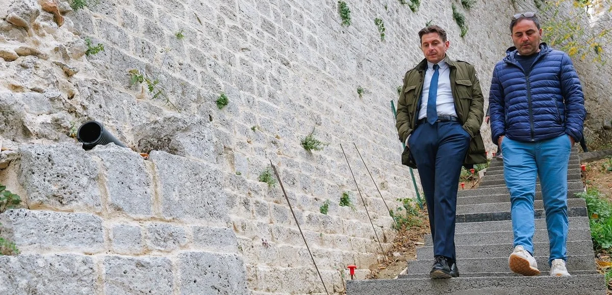 Ascoli Piceno - Camminamento da Porta Gemina alla Fortezza Pia: lavori alla fase finale