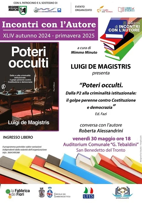 Luigi De Magistris presenta il libro “Poteri Occulti” presso l’Auditorium Comunale