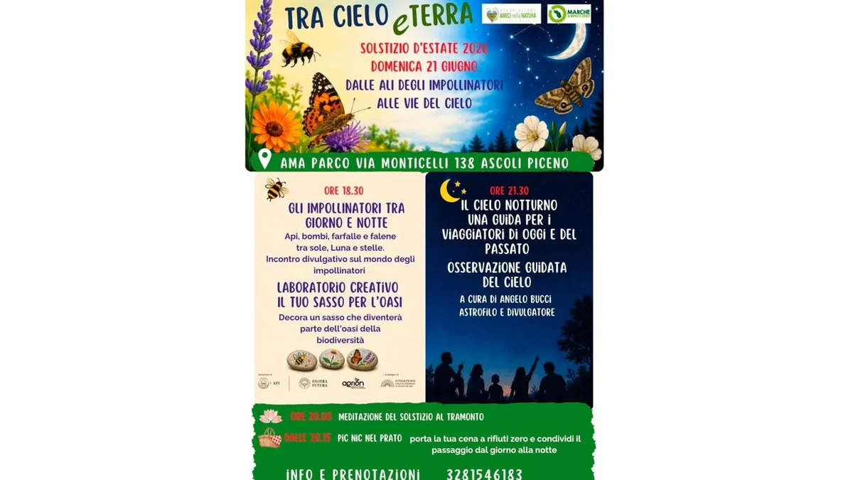 TRA CIELO E TERRA: AD AMA PARCO IL SOLSTIZIO D'ESTATE TRA BIODIVERSITÀ, IMPOLLINATORI E CIELO STELLATO