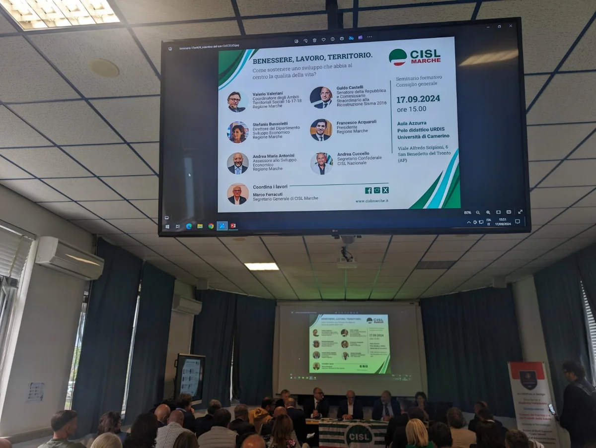 Benessere e lavoro al centro: seminario CISL Marche su sviluppo e qualità della vita  