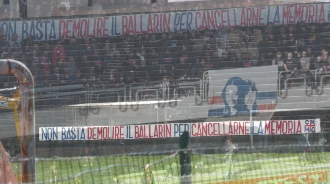 Messaggio di commiato per lo stadio F.lli Ballarin di San Benedetto del Tronto