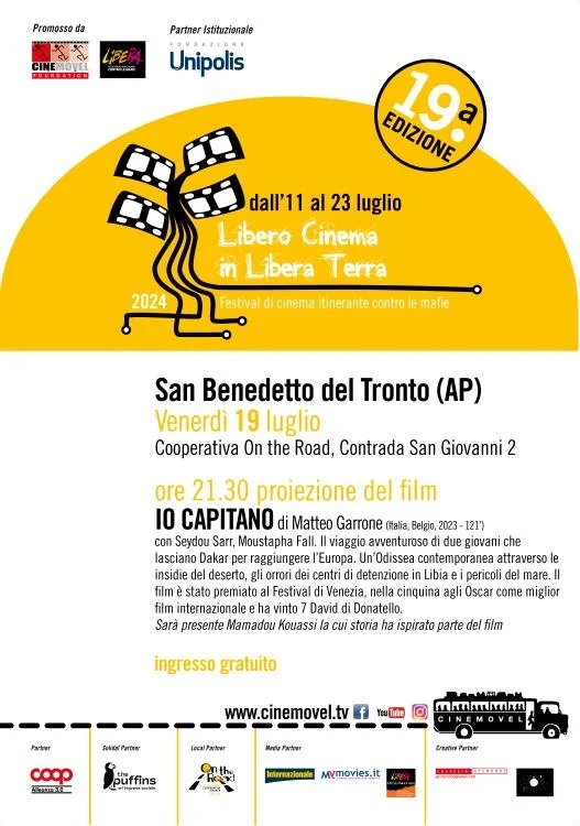 La 19° Edizione del Festival "Libero Cinema in Libera Terra" fa Tappa a San Benedetto del Tronto