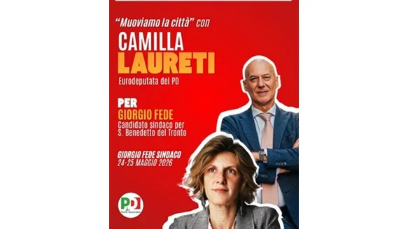 San Benedetto: incontro, ieri pomeriggio, fra l'Eurodeputata PD Camilla Laureati e il candidato sindaco del centrosinistra Giorgio Fede