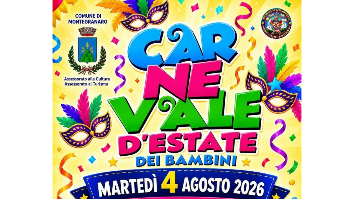 “Carnevale d’Estate dei Bambini”, una serata di festa nel centro di Montegranaro