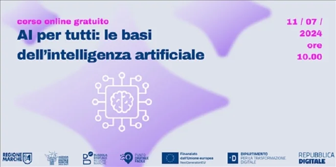 La Regione Marche organizza un webinar gratuito aperto a tutti i cittadini alla scoperta dell'Intelligenza Artificiale
