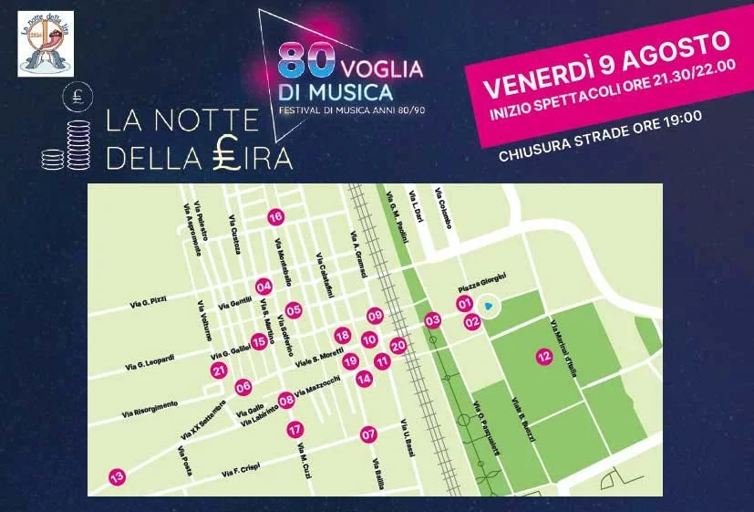 Notte della Lira, modifiche alla viabilità