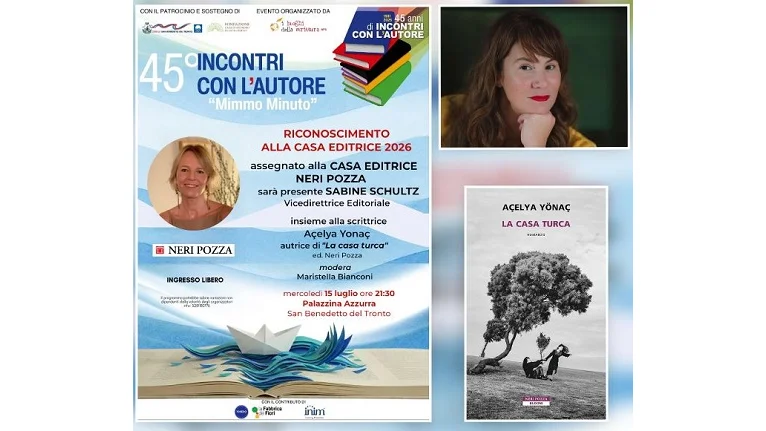  Mercoledì 15 luglio presso la Palazzina Azzurra verrà conferito alla NERI POZZA il riconoscimento di Casa Editrice dell’anno 2026 anche in occasione dell’ottantesimo anniversario dalla sua fondazione