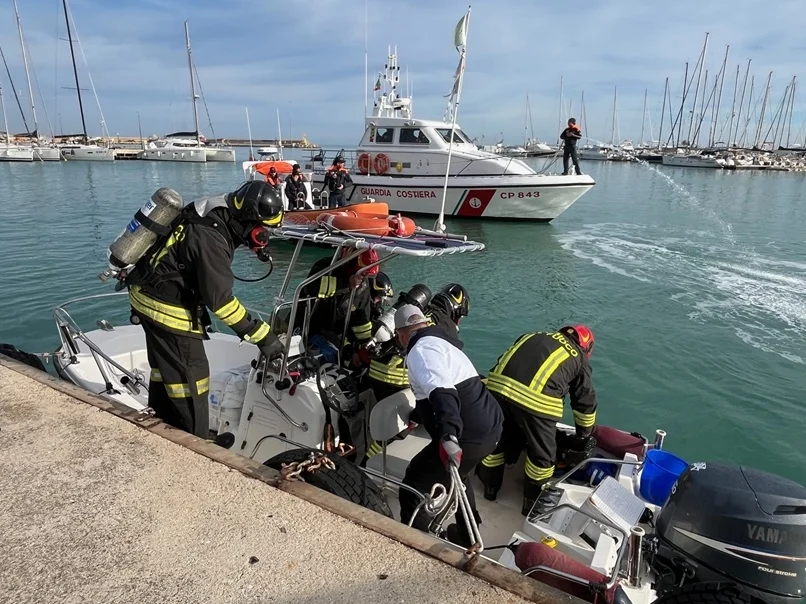 Esercitazione marittima nel porto di San Benedetto, collaborazione, sinergia e formazione per il futuro