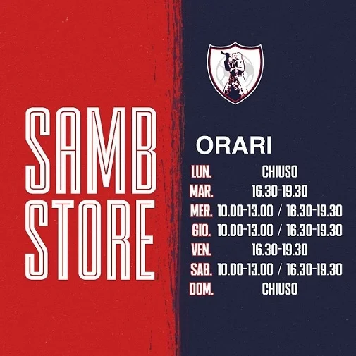 Nuovi orari per il Samb Store