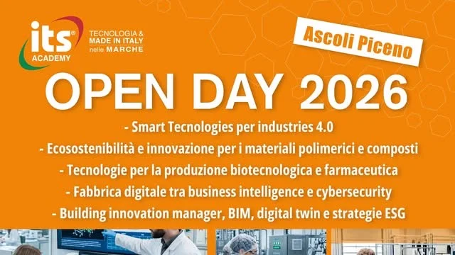 ITS Academy "Tecnologia & Made in Italy": il 16 luglio ad Ascoli Piceno l'Open Day dedicato ai percorsi di alta specializzazione