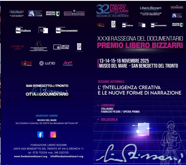 Al via la XXXII Edizione del Premio Libero Bizzarri a San Benedetto dal 13 al 16 novembre 2025