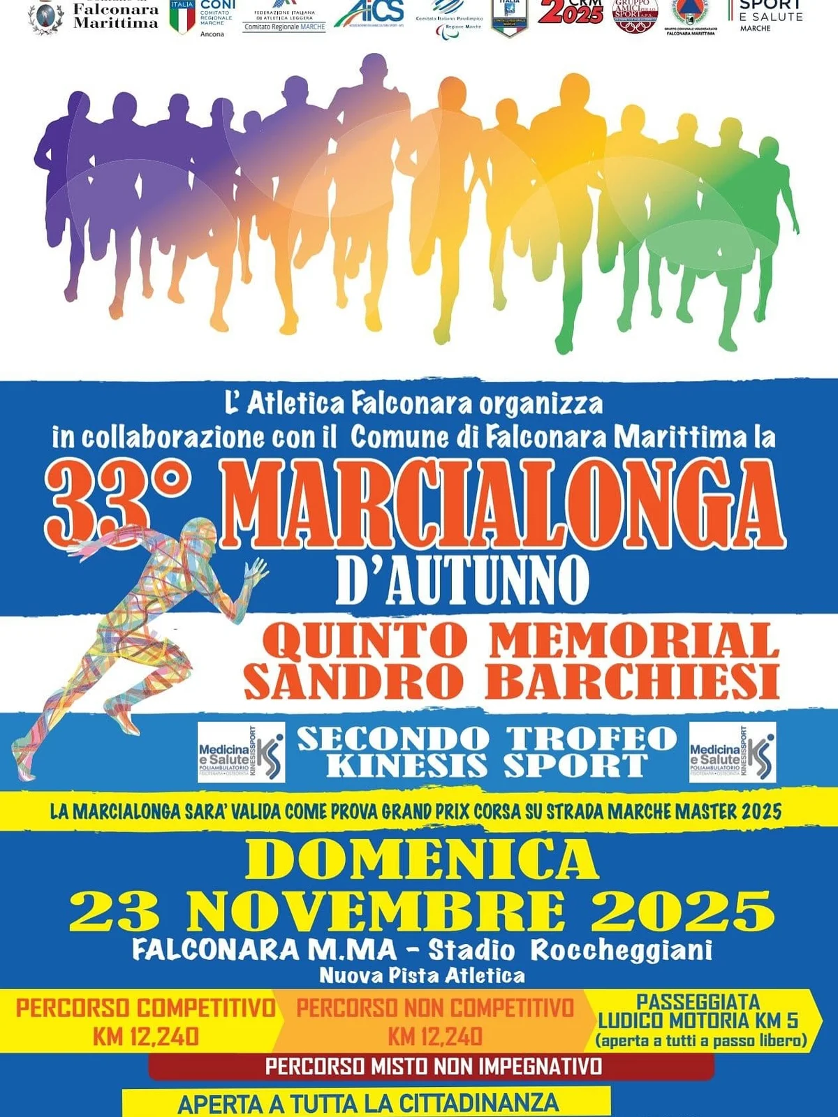 Sport, inclusione e tradizione: la Marcialonga d’Autunno torna a unire Falconara Marittima per la 33ªvolta