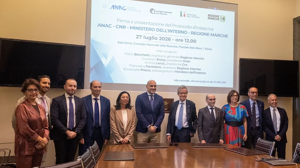 Protocollo Anac, Ministero dell'Interno, Cnr e Regione Marche: l’IA per la legalità
