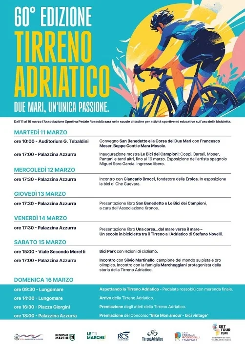 Tirreno Adriatico, il 16 marzo la tappa conclusiva a San Benedetto