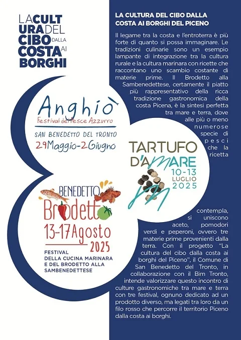 LA CULTURA DEL CIBO TRA COSTA E BORGHI. TRE EVENTI ENOGASTRONOMICI PER UN UNICO BRAND