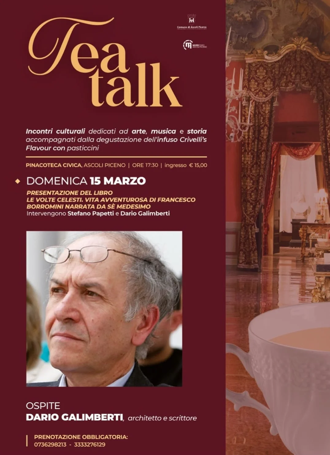 Domenica tornano i Tea Talk, in Pinacoteca arriva il prof. Dario Galimberti dell'Università di Lugano