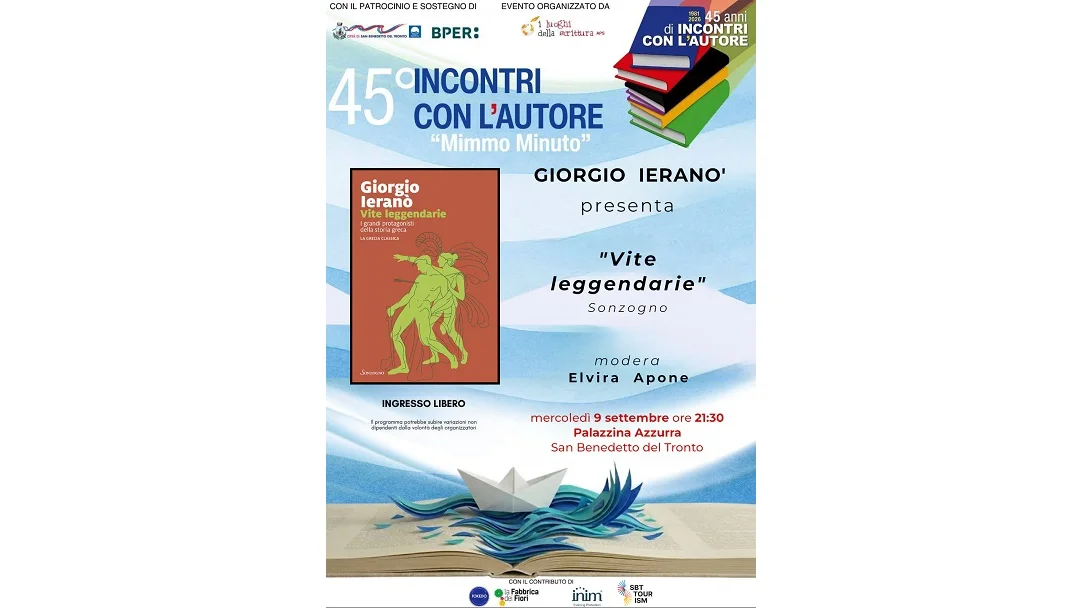 INCONTRI CON L'AUTORE "MIMMO MINUTO", mercoledì 9 settembre presso la Palazzina Azzurra GIORGIO IERANÒ presenta  VITE LEGGENDARIE