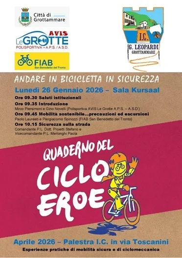 Sicurezza e mobilità sostenibile, al via il progetto “ANDARE IN BICI IN SICUREZZA” a Grottammare