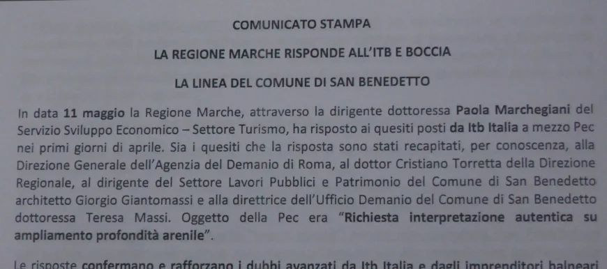 La regione Marche da ragione all' ITB Italia