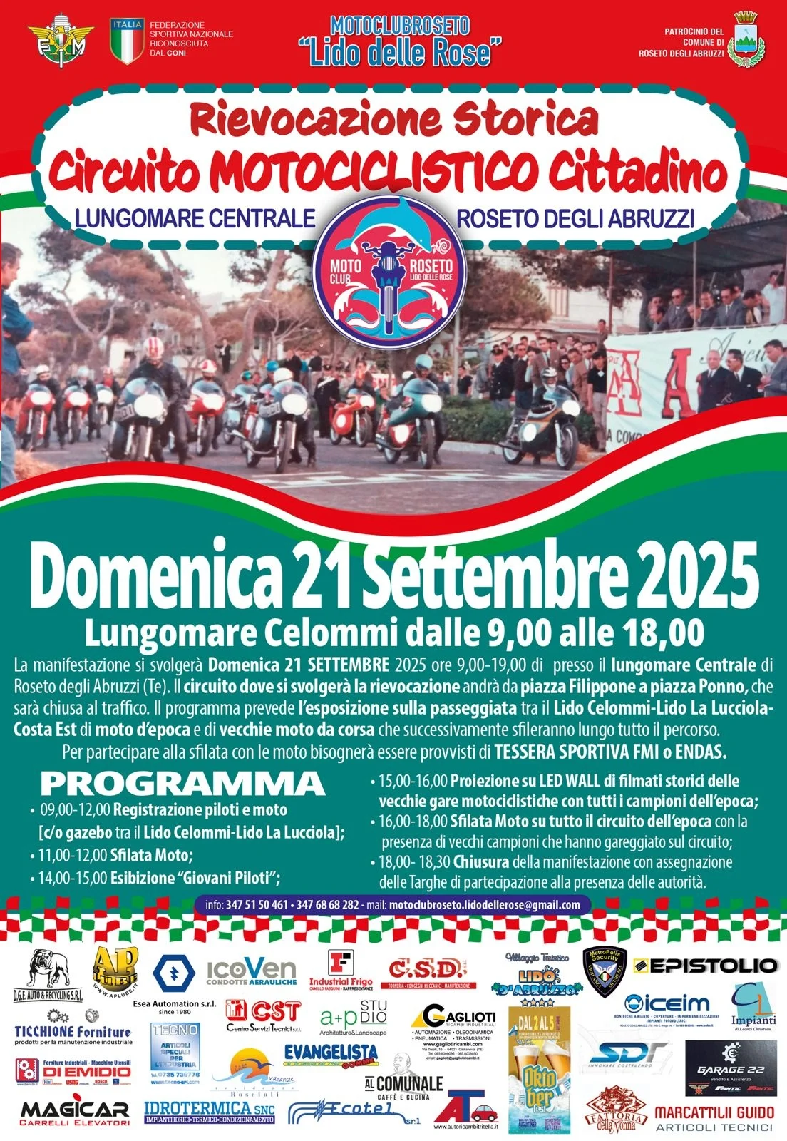 Torna la “Rievocazione Storica del Circuito Motociclistico Cittadino”.