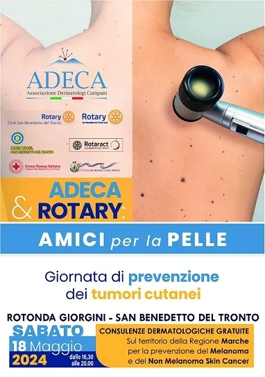 Prevenzione tumori cutanei: sabato 18 maggio a San Benedetto del Tronto