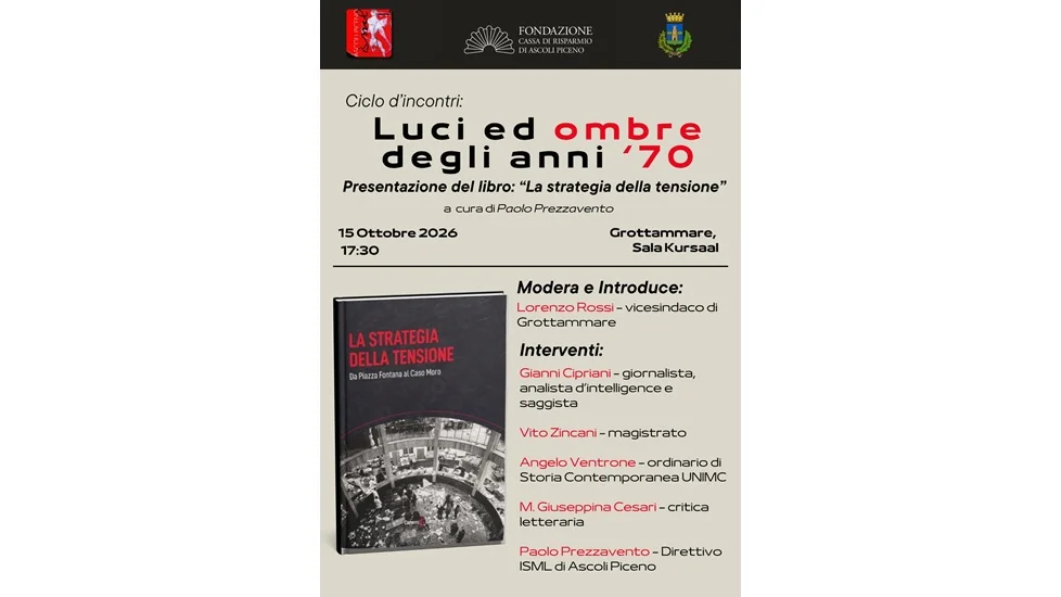 GROTTAMMARE, PRESENTAZIONE DEL LIBRO “LA STRATEGIA DELLA TENSIONE”