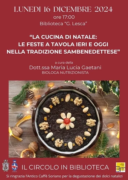 Il CIRCOLO IN BIBLIOTECA, LA RASSEGNA PROSEGUE CON UN IMPERDIBILE APPUNTAMENTO NATALIZIO IL 16 DICEMBRE PRESSO LA BIBLIOTECA COMUNALE