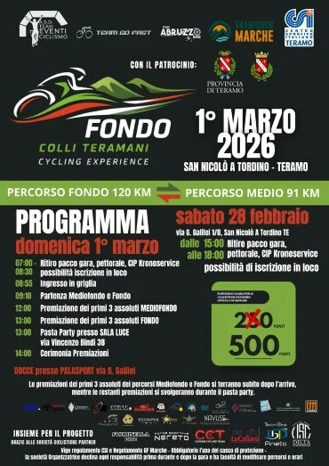 Fondo Colli Teramani: domenica 1° marzo il giorno dell'atteso debutto a San Nicolò a Tordino