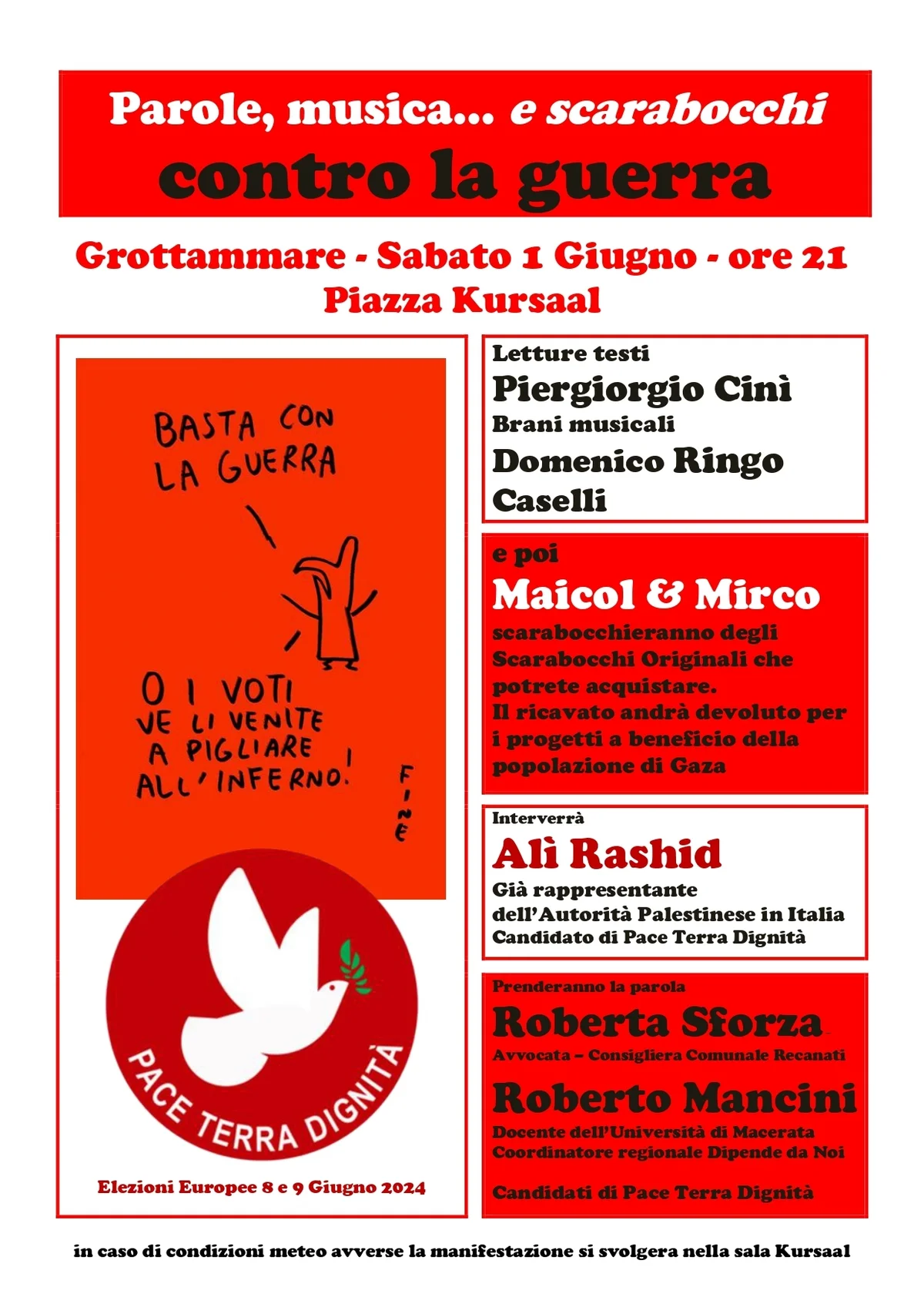 Parole, musica e... “scarabocchi” contro la guerra