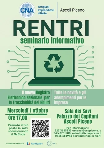 CNA - Rentri, mercoledì 1 ottobre un seminario informativo a Palazzo dei Capitani