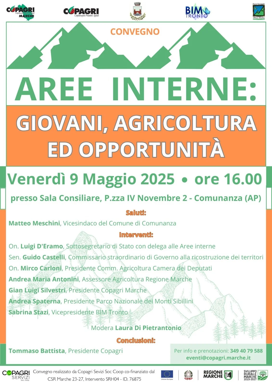 COPAGRI: IL 9/05 A COMUNANZA (AP) CONVEGNO “AREE INTERNE: GIOVANI, AGRICOLTURA E OPPORTUNITÀ”