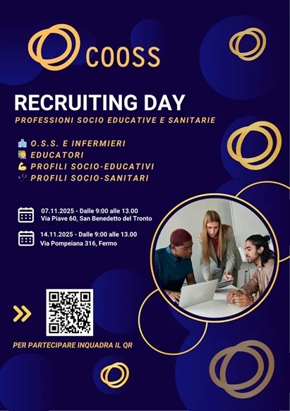 COOSS organizza due Recruiting Day: occasioni da non perdere per chi vuole lavorare nel sociale e nella sanità