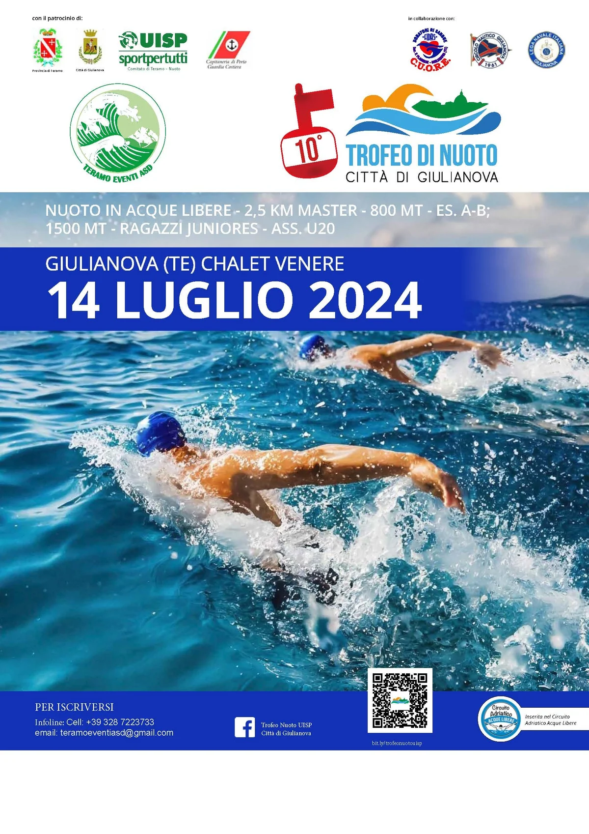 Domenica appuntamento con il 10° Trofeo di nuoto città di Giulianova