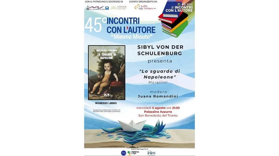 Incontri con l'autore "Mimmo Minuto": mercoledì 5 agosto SIBYL VON DER SCHULENBURG presenta "Lo sguardo di Napoleone" 