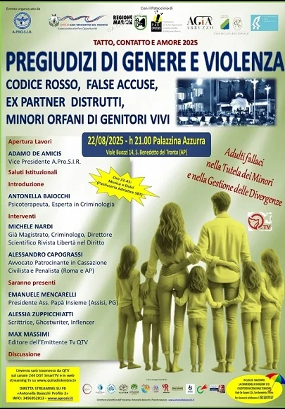 Venerdì 22 agosto presso la Palazzina Azzurra si parlerà di "Pregiudizi di genere e violenza"