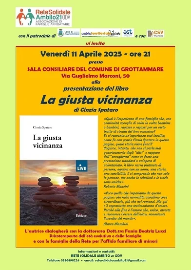 Grottammare, presentazione del Libro di Cinzia Spataro "La giusta vicinanza"