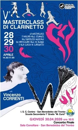 LA STAGIONE DEI CONCERTI OSPITA  IL CONCERTO FINALE DELLA MASTERCLASS DI CLARINETTO  DELLA SCUOLA SECONDARIA CURZI AD INDIRIZZO MUSICALE