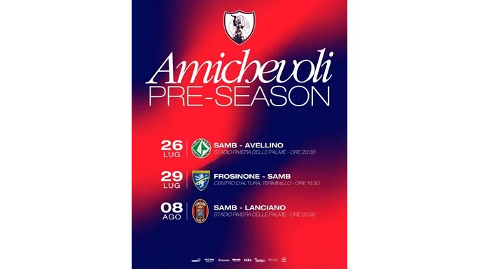 PROGRAMMA AMICHEVOLI SAMB PRE-SEASON 2026/27
