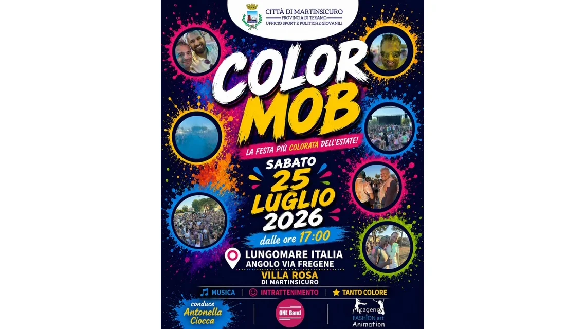 "Color Mob”, musica, animazione e divertimento sul lungomare di Villa Rosa di Martinsicuro